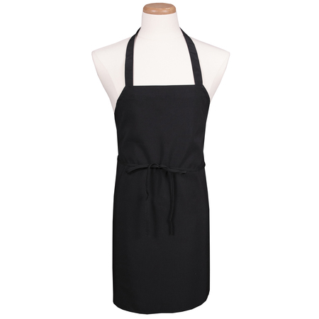 CHEF REVIVAL Chef 24/7Bib Apron 28" x 34" - No Pockets - Black 600PS-NP-BK